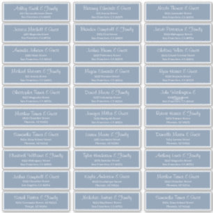Modern Script Wedding Guest Names Adres Sticker