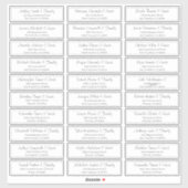 Modern Script Wedding Guest Names Adres Sticker (Vel)