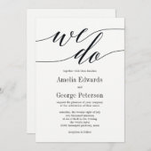 Modern Script Wedding Invitation Kaart (Voorkant / Achterkant)