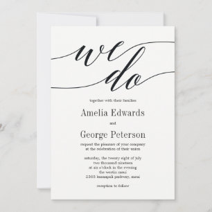 Modern Script Wedding Invitation Kaart