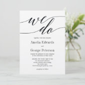 Modern Script Wedding Invitation Kraft Kaart (Staand voorkant)