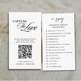 Modern Script Wedding Leg de liefde QR-code vast Informatiekaartje
