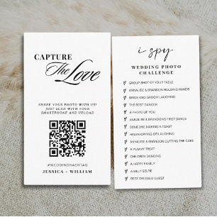 Modern Script Wedding Leg de liefde QR-code vast Informatiekaartje