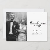 Modern Script Wedding Photo Dank u kaart (Voorkant)