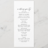 Modern Script Wedding Program Programma (Achterkant)