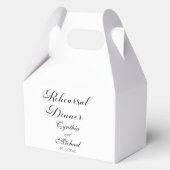 Modern Script Wedding Rehearsal Dinner Bedankdoosjes (Voorkant)