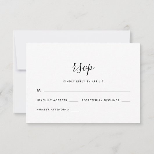 Modern Script Wedding Rsvp (Voorkant)