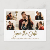Modern Script Wedding Save the Date Photo Collage Briefkaart (Voorkant)