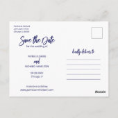 Modern Script Wedding Save the Date Photo Collage Briefkaart (Achterkant)