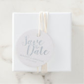 Modern Script Wedding Save the Date Silver Bedankjes Labels (Met doos)