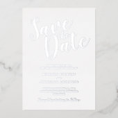Modern Script Wedding Save the Date Silver Folie Uitnodiging (Voorkant)