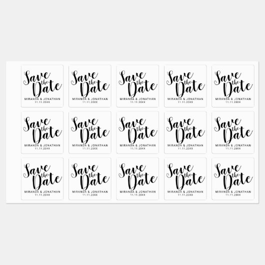 Modern Script Wedding Sla de datumlabels op Labels (Vel)