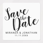 Modern Script Wedding Sla de datumlabels op Labels (Design 2)