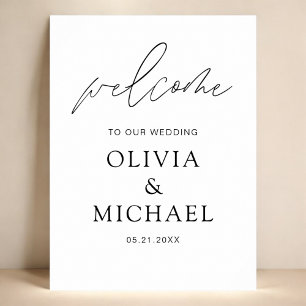 Modern Script Wedding Welcome Elegant Foam Board Poster