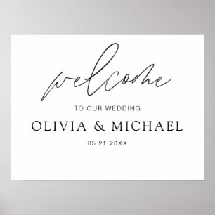 Modern Script Wedding Welcome Elegant Foam Board Poster
