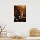 Modern Script Wedding Welkom Gedrukt Poster (Keuken)