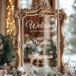 Modern Script Wedding Welkom Mirror Decal Sign