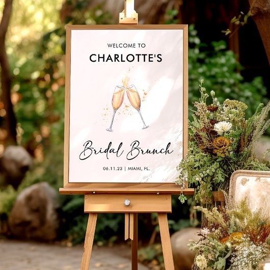 Modern script | Welkomstteken van Bridal Brunch Poster
