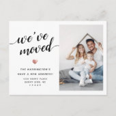 Modern Script We've Moved Rose Gold Photo Moving Aankondigingskaart (Voorkant)