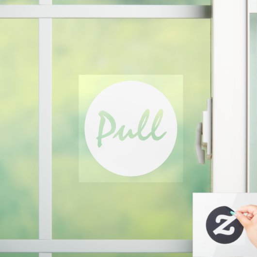Modern Script White PULL Business Window Decal (Huis)