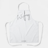 Modern Script Wifey Date Black White Schort (Voorkant)