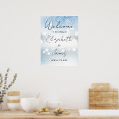 Modern Script Winter Bruiloft Welkomstbord Poster (Keuken)
