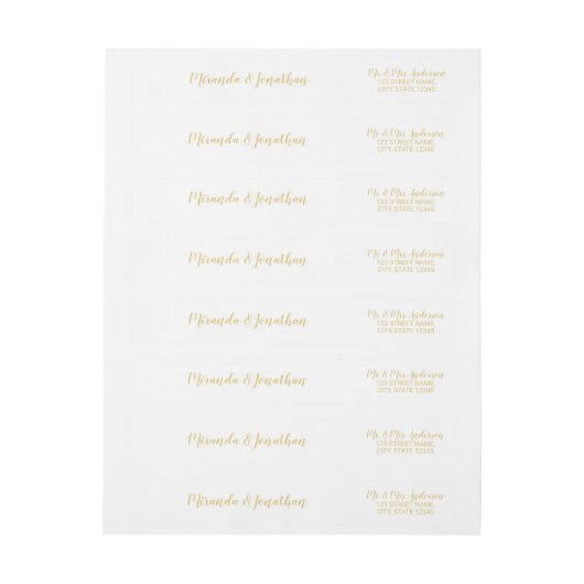 Modern Script Wit en Goud Bruiloft (Vel)