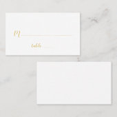 Modern Script Wit en Goud Bruiloft Plaatskaartje (Voorkant / Achterkant)