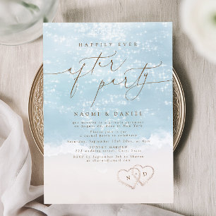 Modern Script Zand Hartjes Happily Ever After Fees Kaart