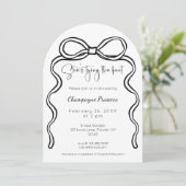 Modern script Ze bindt het knoop Vrijgezellenfeest Kaart (Staand voorkant)