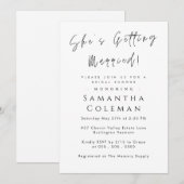 Modern script ze wordt getrouwd Vrijgezellenfeest Kaart (Voorkant / Achterkant)