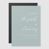 Modern Script Zeeglasgroene Save the Date (Voorkant / Achterkant)