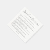 Modern Script Zilver Leuke Feiten Trouwservetten Servet (Hoek)