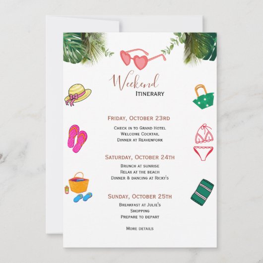 Modern script zomervakantie kaart (Achterkant)