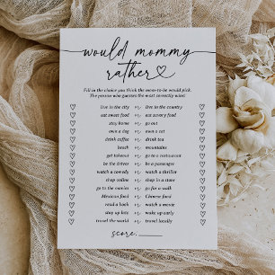 Modern script zou mama liever Baby shower spel Kaart