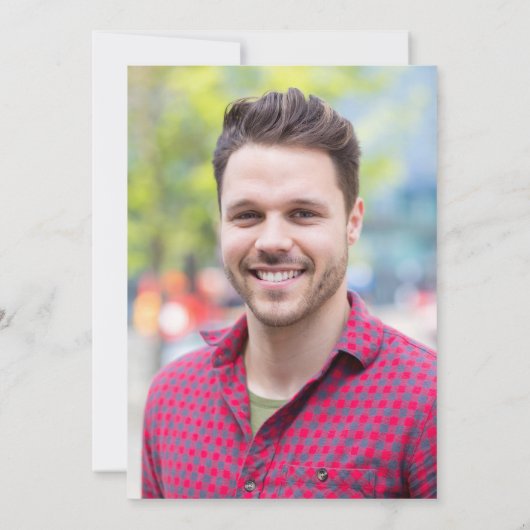 Modern Script Zwart 2024 Foto Afstuderen Aankondiging (Achterkant)