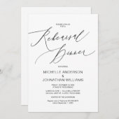 Modern script, zwart, bruiloft-repetitie kaart (Voorkant / Achterkant)