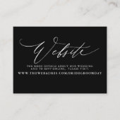 Modern Script Zwart Bruiloft Website Kaart Visitekaartje (Voorkant)