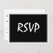 Modern Script Zwart RSVP-Briefkaart Briefkaart (Voorkant / Achterkant)