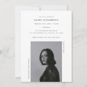 Modern Script Zwart & Wit 2 Foto Afstuderen Kaart (Achterkant)