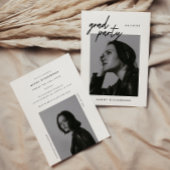 Modern Script Zwart & Wit 2 Foto Afstuderen Kaart