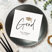 Modern Script Zwart-wit Afstuderen Servet