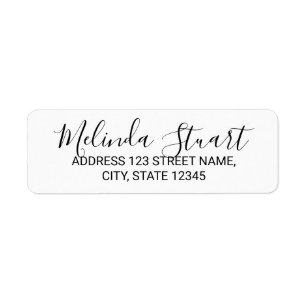 Modern script zwart-wit etiket