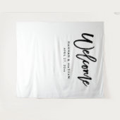 Modern script zwart-wit | Foto Booth Prop Wandkleed (Voorkant (horizontaal))