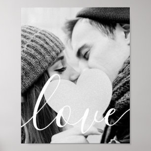 Modern Script Zwart Wit Foto Poster