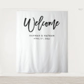 Modern script zwart-wit | Fotohokje-accessoire Wandkleed (Voorkant)