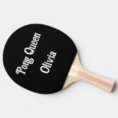 Modern script zwart-wit gepersonaliseerd tafeltennisbatje (Zijkant)