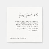 Modern Script Zwart-wit Leuk Fact # 3 Bruiloft Servet (Voorkant)