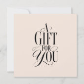 Modern scriptlettertype beige QR-code cadeaubon (Voorkant)
