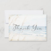 Modern Seaside Waterverf Beach Bruiloft Bedankkaart (Voorkant)